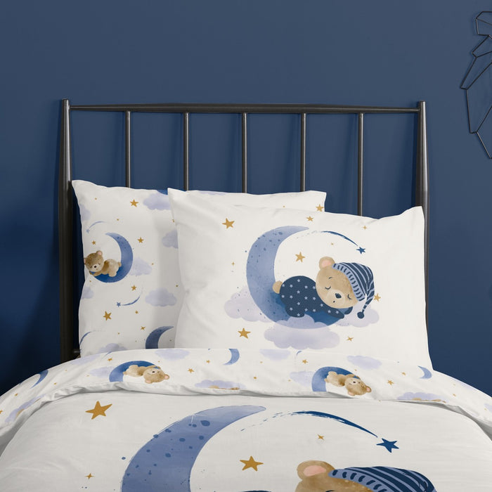 Kinder Dekbedovertrek Good Morning Katoen Sleeping - ecru 140x200