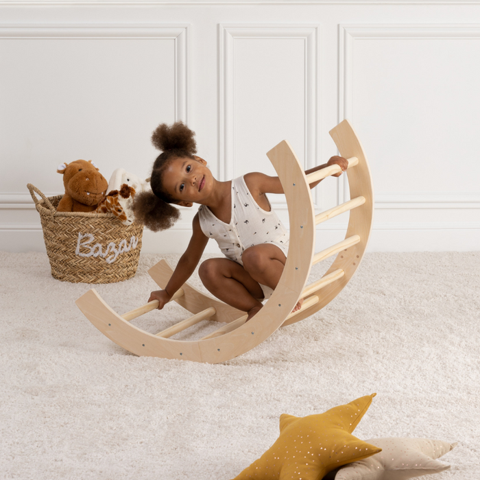 MISOU Klimboog Montessori Klimrek Klimframe Peuter 81x40,5x62,5cm Hout