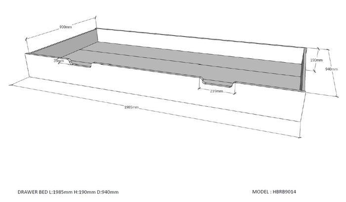 LUCEVI - Housebed Rolbed|Opberglade - 90x200cm - Wit