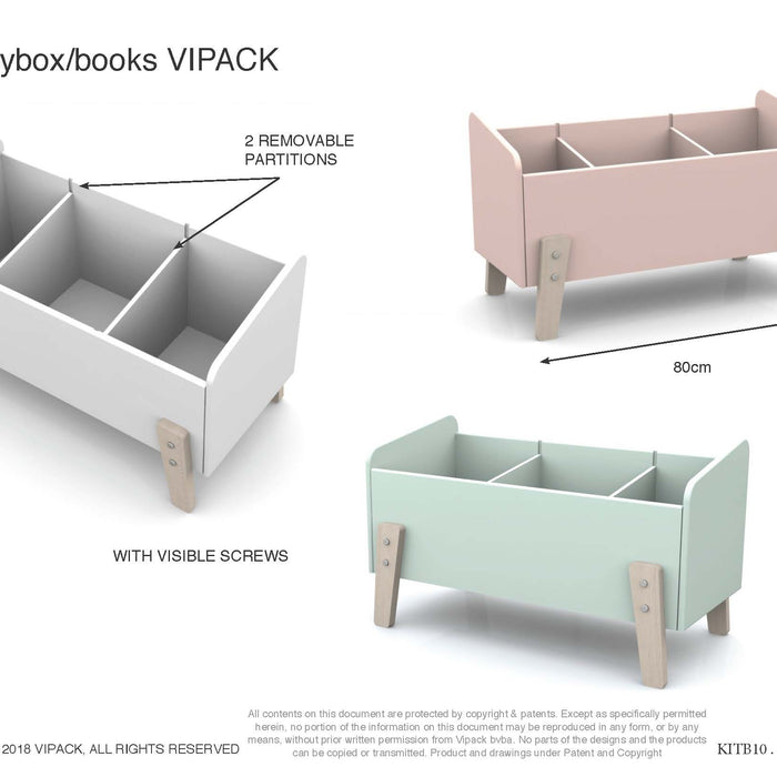 LUCEVI - Kiddy Speelkoffer - Speelgoedkist - Hout - Groen - 80x39x48cm
