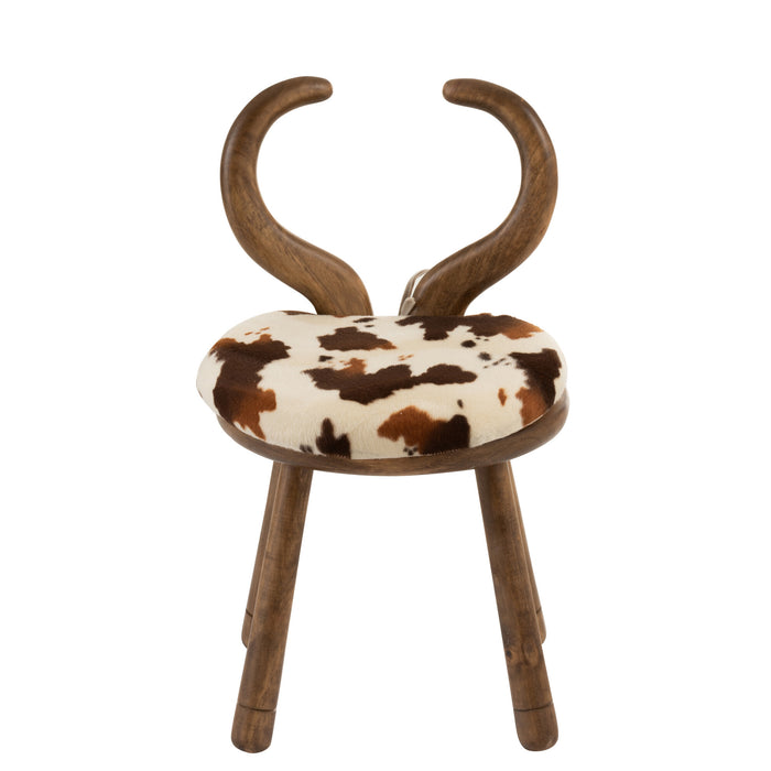 J-Line kinderstoel Oor Koe - hout - bruin