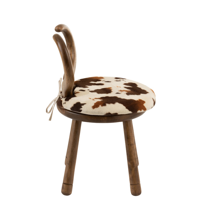 J-Line kinderstoel Oor Koe - hout - bruin