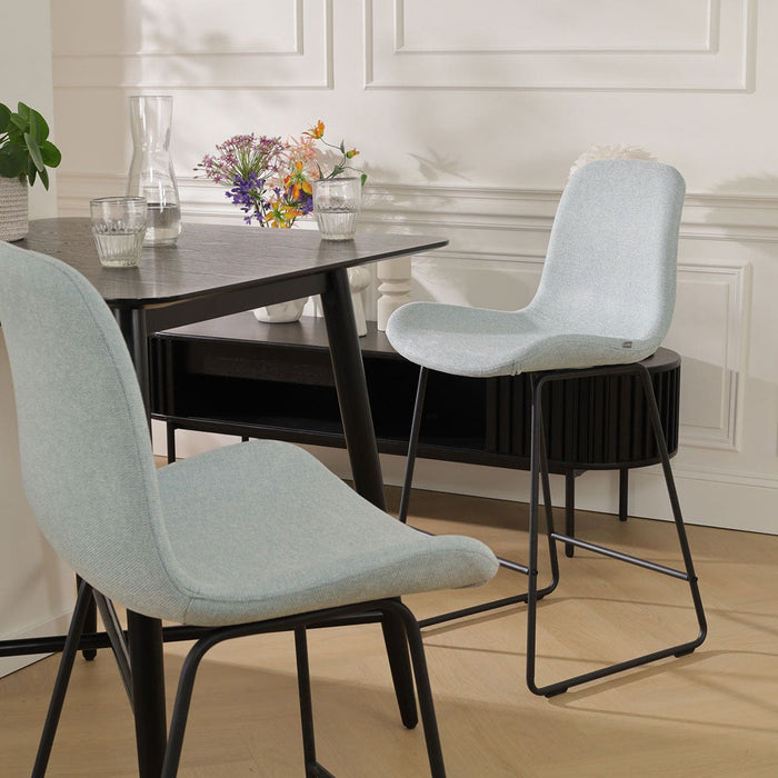 Nolon Nino-Fé Barkruk Lichtblauw - Zwart Onderstel - 75 cm