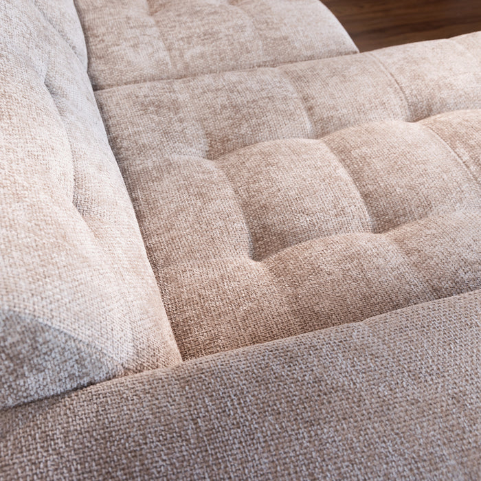 Cosmopolitan Design Chicago Hoekbank met Chaise Longue Links - Rechts Open - Chenille - Lichtbeige