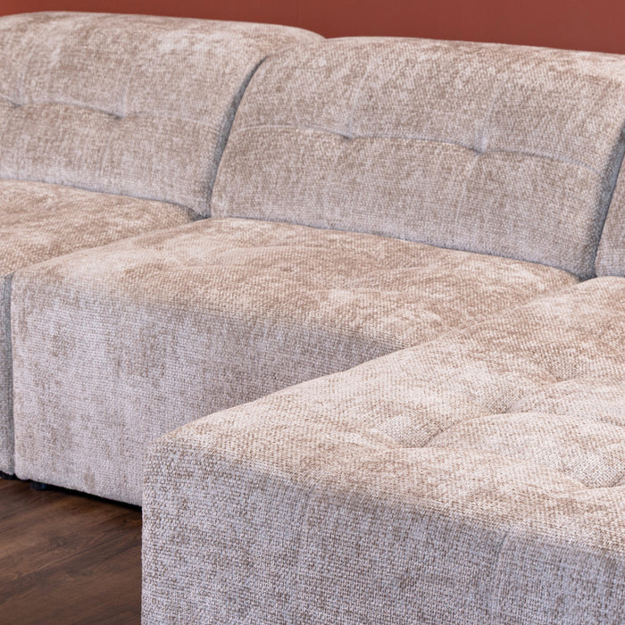 Cosmopolitan Design Chicago U-bank - Hoek Links - Chenille - Lichtbeige