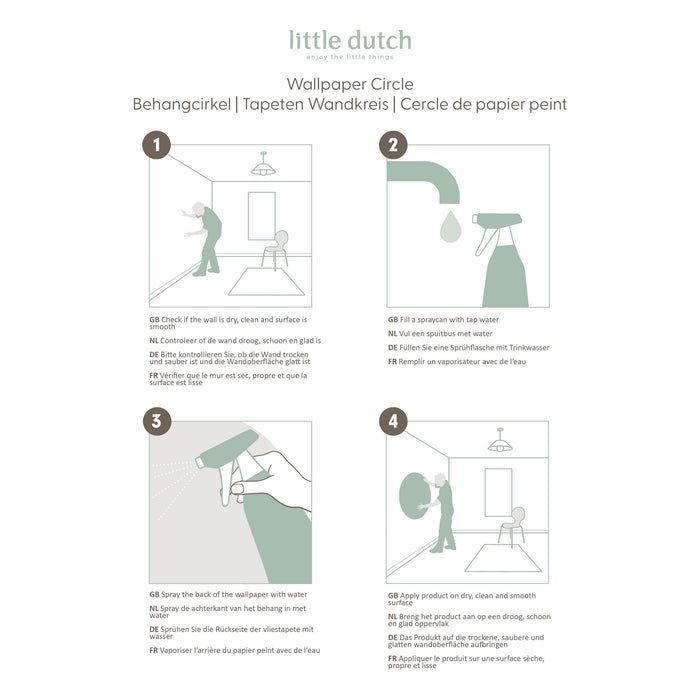 Little Dutch Forest Wonders Behangcirkel - Dieren - 1m - Blauw