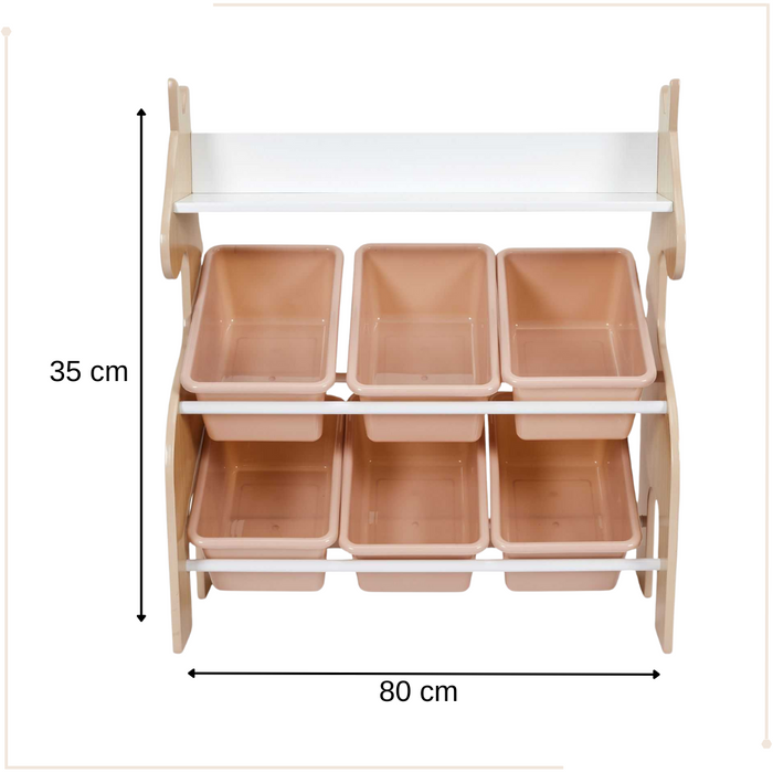 MISOU Speelgoedkast Kinderen Opbergkast met 6 Bakken Meisjes Kinder...