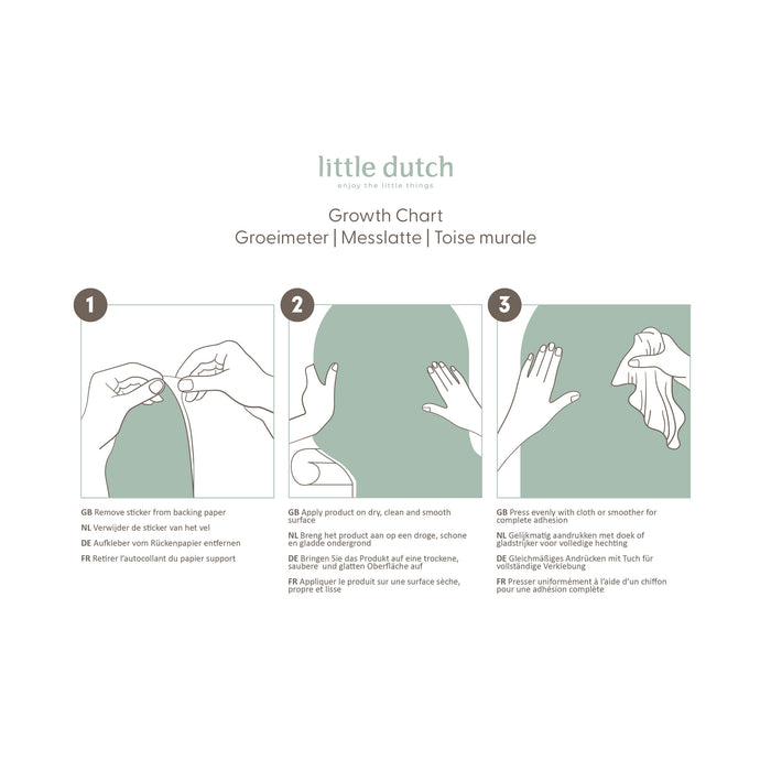 Little Dutch Fairy Garden Groeimeter Muursticker - 142x27,5cm - Dieren