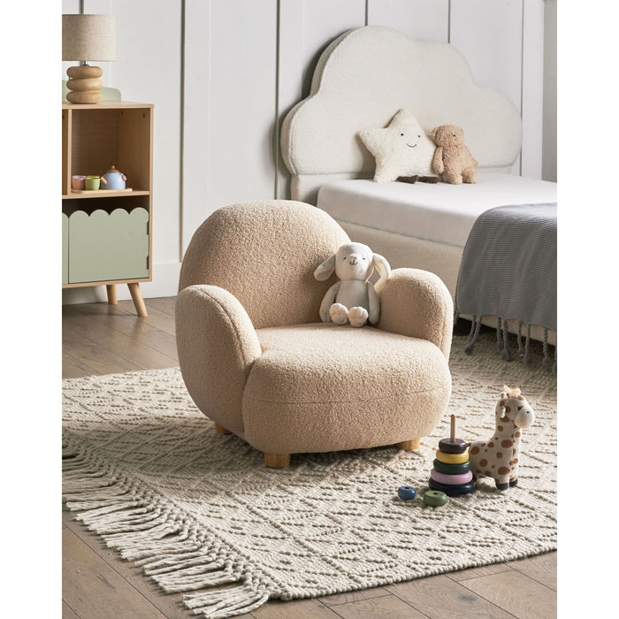 Beliani - HEM - Kinderfauteuil - Beige - Bouclé