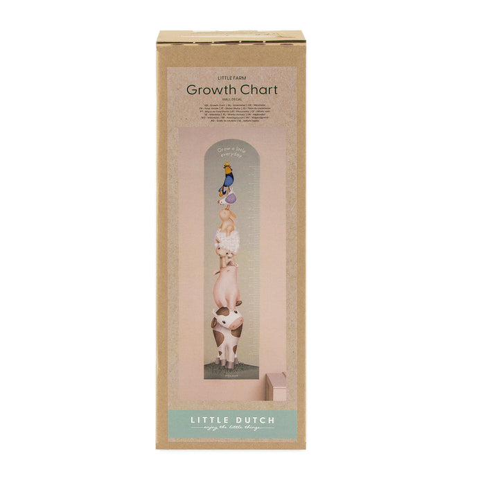 Little Dutch Little Farm Groeimeter Muursticker - 142x27,5cm - Dieren