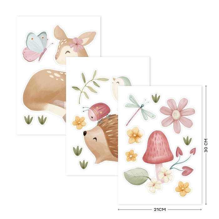 Little Dutch Fairy Garden Muurstickers - 21x30cm - Dieren en Bloemen