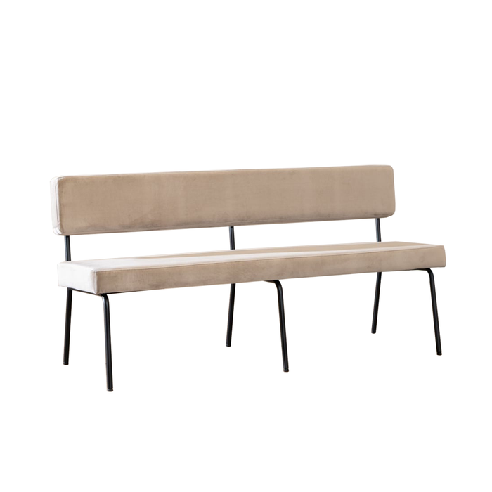 Bronx71 Velvet eetkamerbank Espen taupe 160 cm