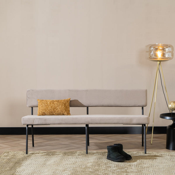 Bronx71 Velvet eetkamerbank Espen taupe 160 cm