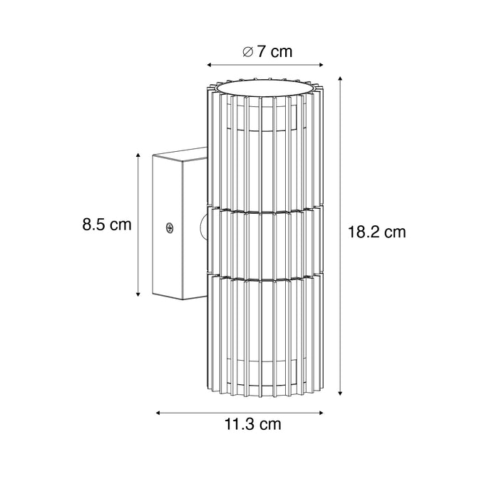 QAZQA Design buiten wandlamp zwart 2-lichts IP44 - Boris