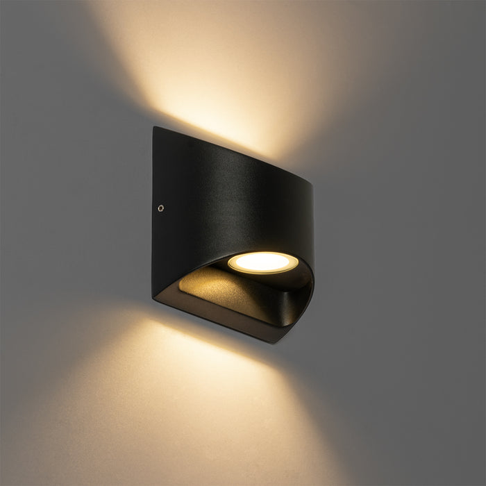 QAZQA Moderne buiten wandlamp zwart incl. LED 2-lichts IP54 - Mal