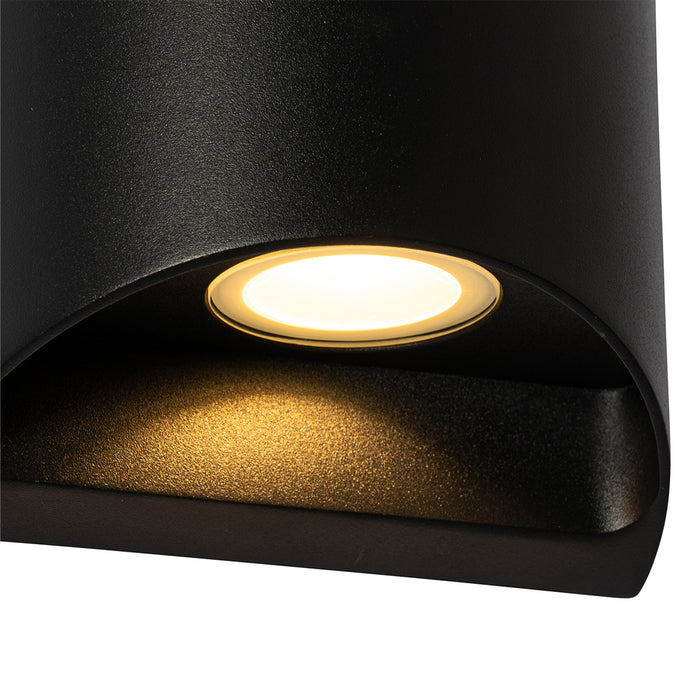 QAZQA Moderne buiten wandlamp zwart incl. LED 2-lichts IP54 - Mal