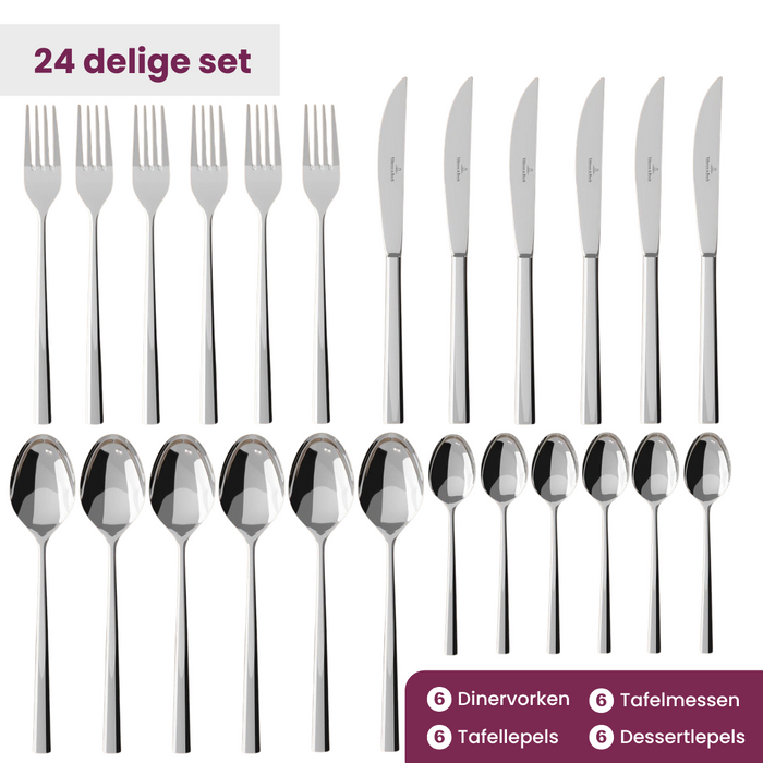 Villeroy & Boch Bestekset Piemont - 24 delig | 6 personen