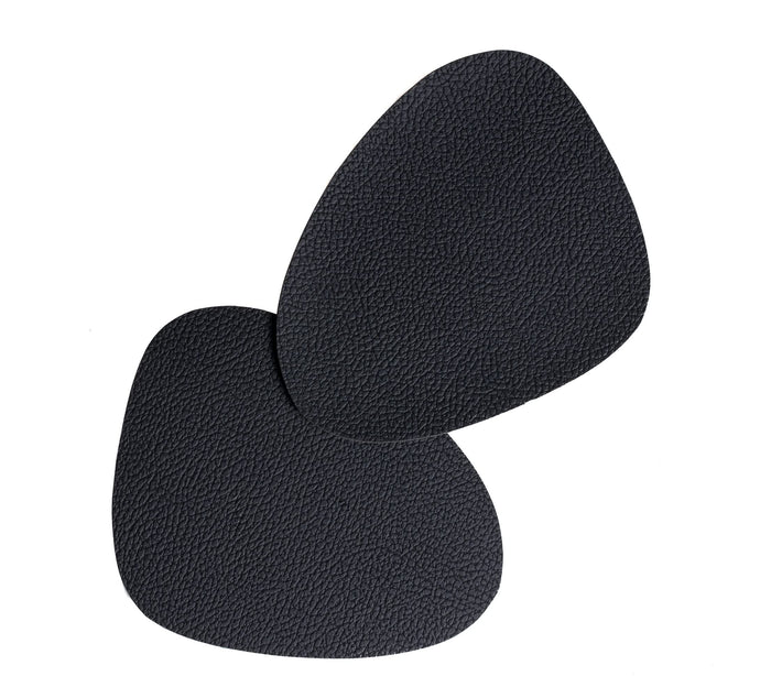 Cookinglife Onderzetters - Vegan leer - Zwart - Organic - 13 x 11 cm - 6 stuks