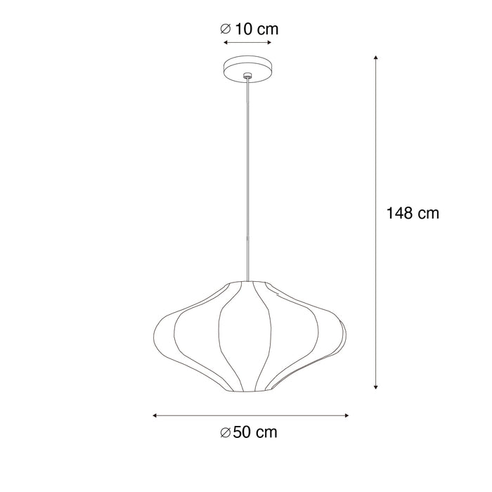 QAZQA Design hanglamp wit zijden 50 cm - Plu