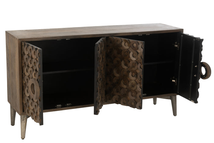J-line - Buffet 4 Deuren Mangohout|mdf Bruin - 152x45x83cm