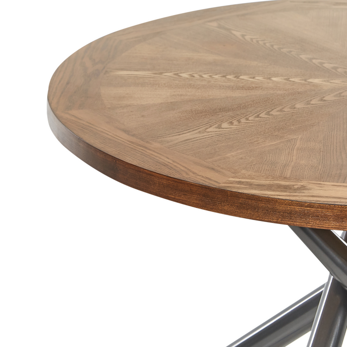 Beliani - LORENZO - Eettafel - Donkerhout|Grijs - 120 cm - MDF