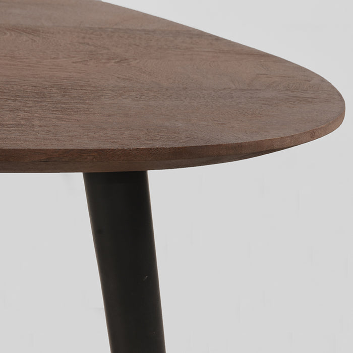 LABEL51 - Salontafel Set Rock - Espresso Mangohout - Zwart Metaal