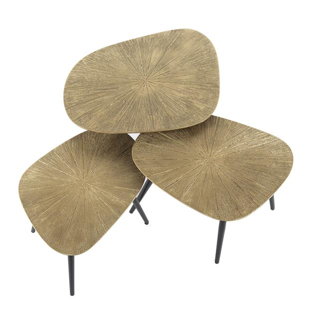 Hoyz Collection - Salontafel Set-3 Vierhoekig Ray - Brons|Goud Metaal