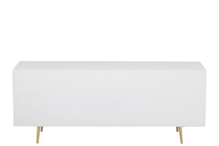 J-line - Dressoir 4 Lades 2 Deuren Hout Wit - 150x45x60cm