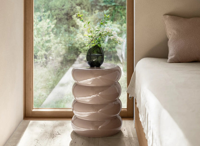 Toru Bijzettafel Lily Rond | Wit | Ivoor | Polystone