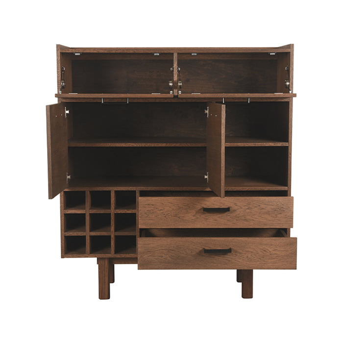 LABEL51 - Hoge Kast Cali - Smoked Eiken - Zwart Metaal