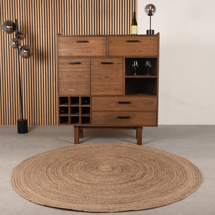 LABEL51 - Hoge Kast Cali - Smoked Eiken - Zwart Metaal