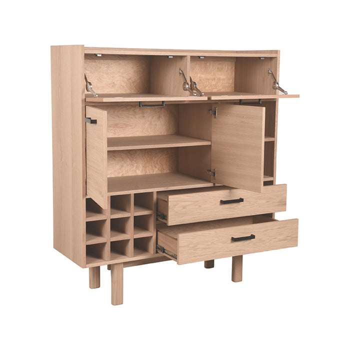 LABEL51 - Hoge Kast Cali - Naturel Eiken - Zwart Metaal