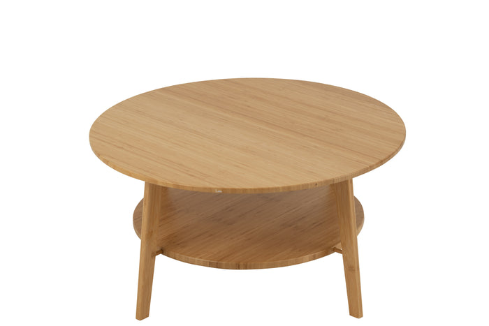 J-Line bijzettafel Rond - bamboe - naturel - large