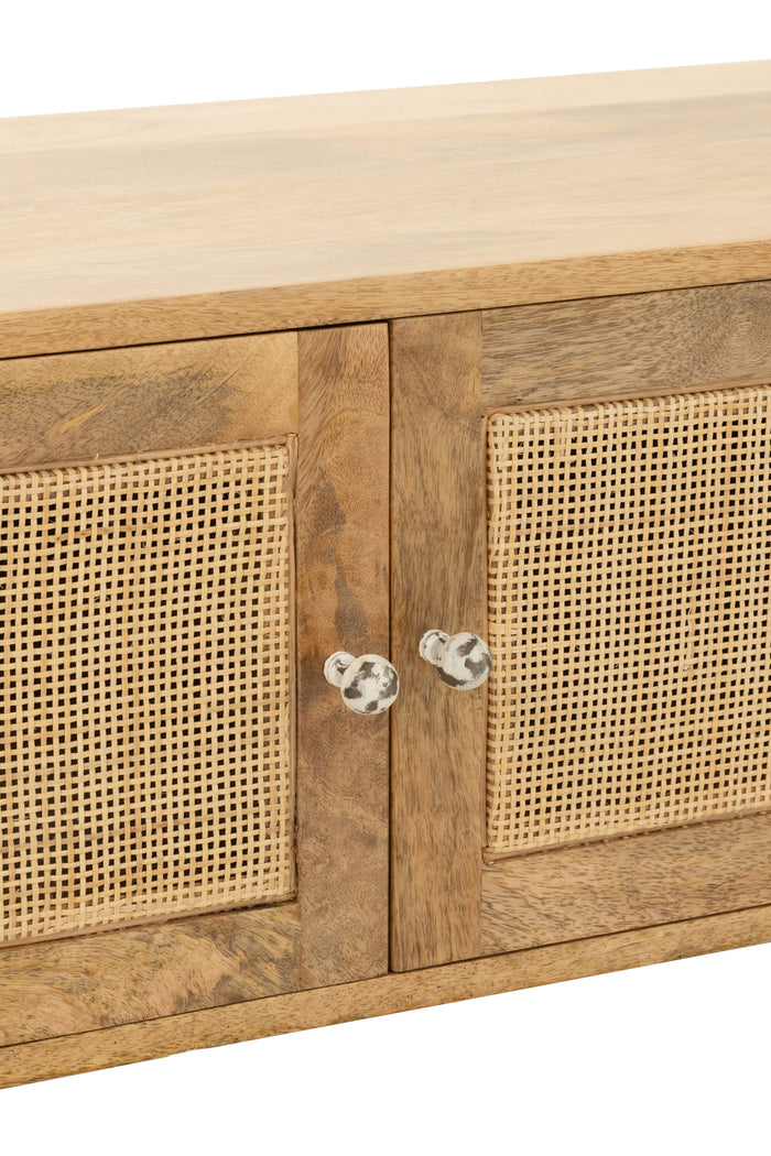 J-line - Tv Stand Rattan Mangohout Naturel - 120x43x49cm