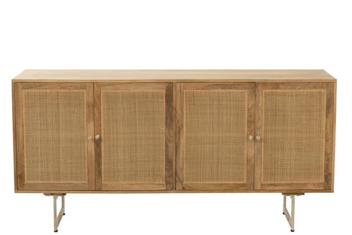 J-line - Dressoir Rattan Mangohout Naturel - 170x45x80cm