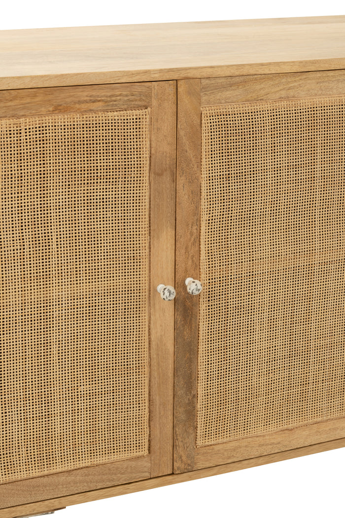 J-line - Dressoir Rattan Mangohout Naturel - 170x45x80cm
