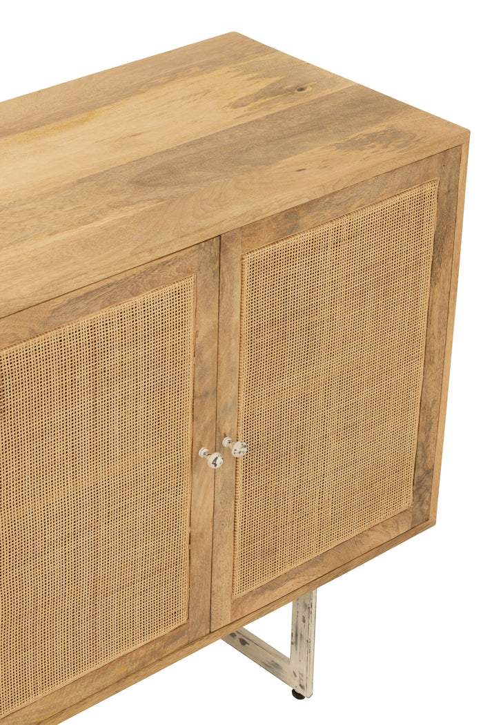 J-line - Dressoir Rattan Mangohout Naturel - 170x45x80cm