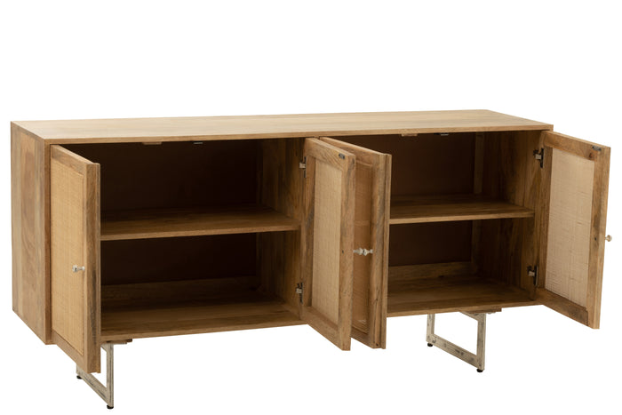 J-line - Dressoir Rattan Mangohout Naturel - 170x45x80cm