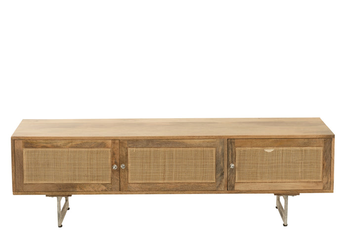 J-line - Tv Stand Rattan Mangohout Naturel - 120x43x49cm