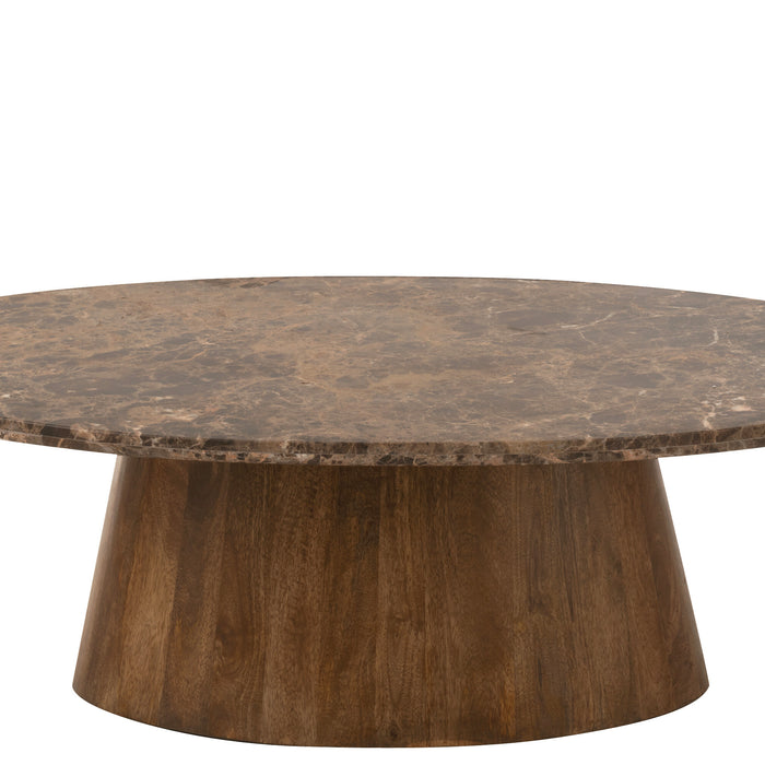 J-Line salontafel Ovaal - marmer|hout - bruin