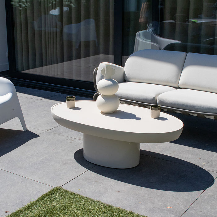 DÉJA Living - Loungetafel Beige - Ovaal - 120x65x39cm - Livinia