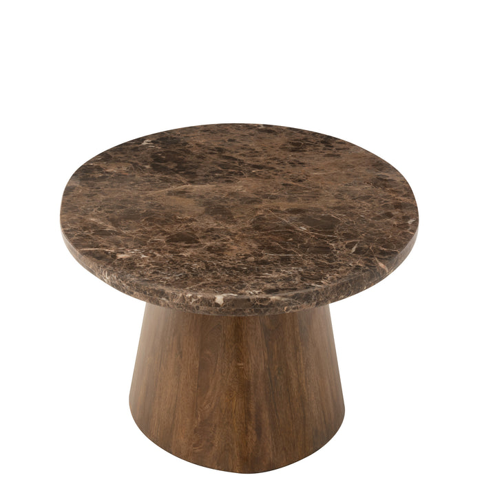 J-Line salontafel Ovaal - marmer|hout - bruin