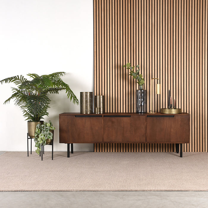 LABEL51 - Tv-Meubel Rio 180 cm - Espresso Mangohout - Zwart Metaal