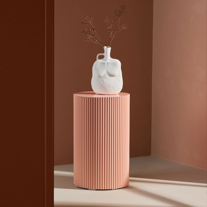 Nest living Asa Houten Bijzettafel Zacht Roze - Ø 31 cm