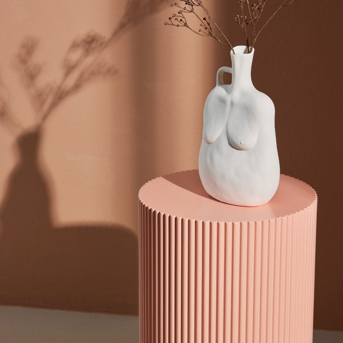 Nest living Asa Houten Bijzettafel Zacht Roze - Ø 31 cm