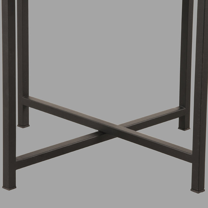 LABEL51 - Bijzettafel Dox - Espresso Mangohout - Zwart Metaal