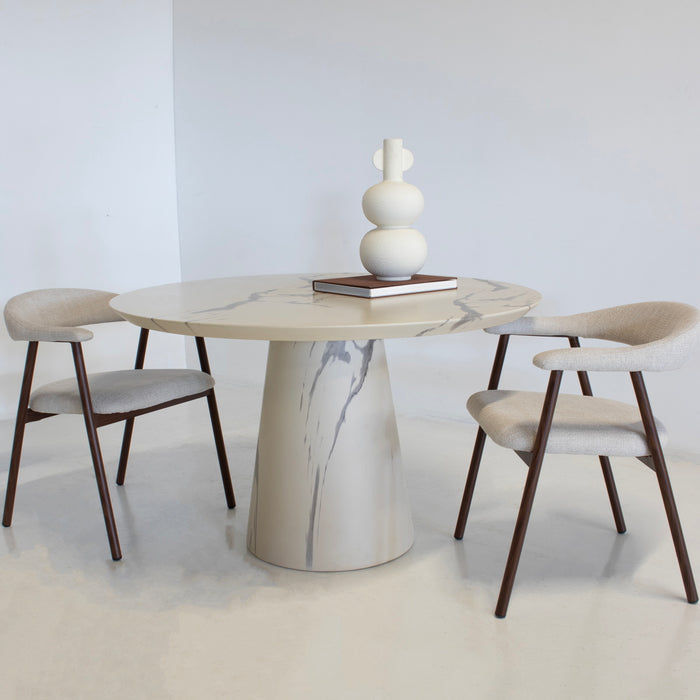 DÉJA Living - Eettafel Marmerlook - Rond - 120x120x76cm - Flen