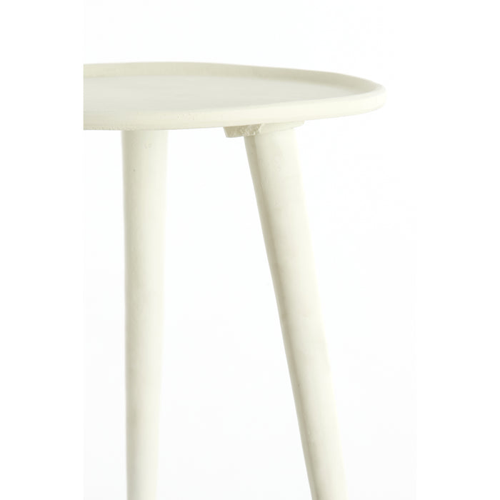 Light & Living - Bijzettafel BABINA - Ø36x47cm - Wit