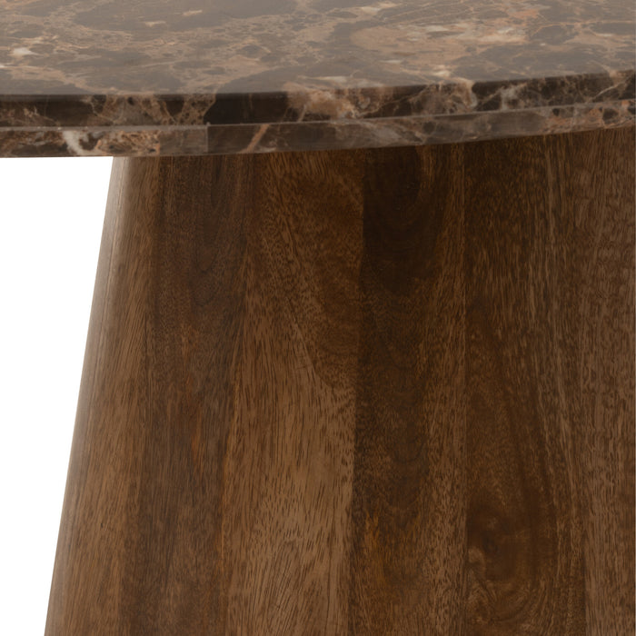 J-Line salontafel Ovaal - marmer|hout - bruin