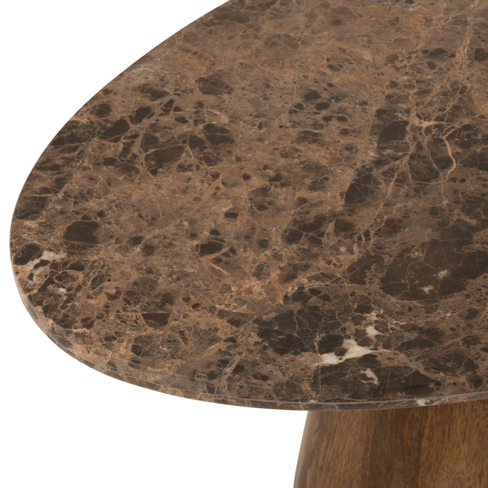 J-Line salontafel Ovaal - marmer|hout - bruin
